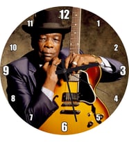 Cakatablo John Lee Hooper ve Gitarı Renkli  Duvar Saati