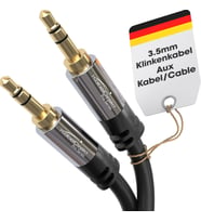 - Aux Kablosu, 3,5mm Jak Kablosu - 5m - Kırılmaya Dayanıklı Metal Fişler - 0,3-10m arasında mevcut (Ses/Kulaklık Kablosu/Aux Kablo, PC/Dizüstü Bilgisayar, Araba ve HiFi, siyah)