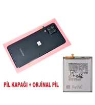 Samsung Galaxy A22 (4G) Arka Pil Batarya Kapağı + PİL (Kamera Lensli) SİYAH