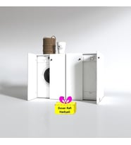 Kenzlife çamaşır&kurutma&bulaşık makinesi dolabı tatyanakare byz 90*140*60 arkalıksız + tekli duvar rafı hediyeli (Karışık)
