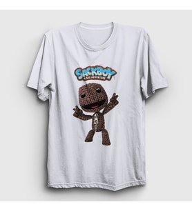 Presmono Unisex Beyaz Sign Sackboy A Big Adventure T-Shirt 544903tt (Beyaz)