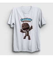 Presmono Unisex Beyaz Sign Sackboy A Big Adventure T-Shirt 544903tt (Beyaz)