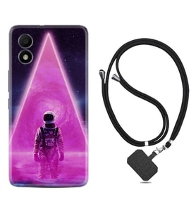 TCL 303 Kılıf Resimli Boyun Askılı İpli Desenli Silikon Series Astro Purple2 1907
