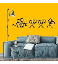 Kalbi Kutusunda Taşıyan Çöp Adam Dekoratif Duvar Sticker, Çıkartma, Etiket