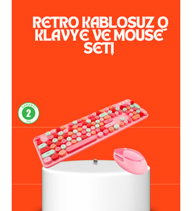 Retro Tarz Bluetooth 5.1 Klavye - Win/OSX/Android/iOS Uyumlu