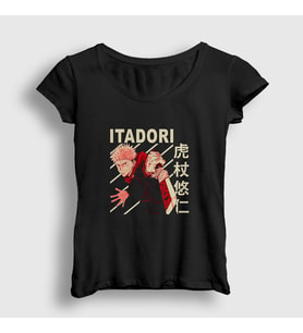 Presmono Kadın Siyah Yuji Anime Jujutsu Kaisen T-Shirt 130709tt