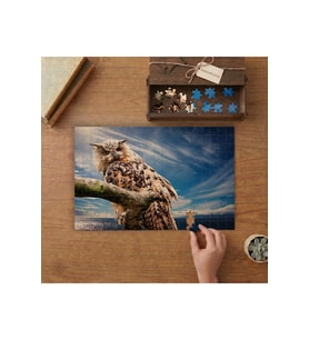 Daldaki Baykuş - Deniz - Manzara Tasarımı 240 parça Ahşap Puzzle Ahşap Kutuda MP09615