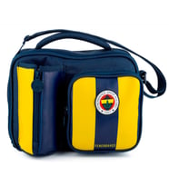 Fenerbahçe Sarı Lacivert Çubuk Desenli Suni Deri Beslenme Çantası - 25758