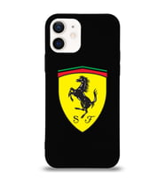 Apple iPhone 12 Uyumlu Lansman Kılıf Ferrari Tasarımlı Altı Kapalı İçi Kadife Kaplı  Kapak (Şeffaf)
