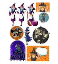 Cadı Sticker Set-3 10 Parça Telefon, Tablet, Defter, Laptop Sticker