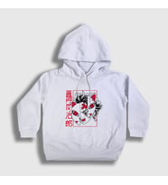 Presmono Unisex Çocuk Beyaz Mask Tanjiro Kamado Anime Demon Slayer Kimetsu No Yaiba Kapüşonlu Sweatshirt 307588tt