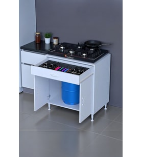Eliusta Nıvera 75 cm Mutfak Dolabı Beyaz Ankastre 75x88x56 cm Ocak Dolabı Tüp Gizleyici Kapaklı Dolap