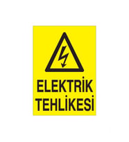 Elektrik Tehlikesi Uyarı Levhası 20x30cm (Karışık)