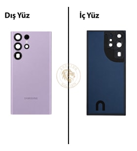 Samsung S23 Ultra Lavanta Arka Pil Kapağı Batarya Kapağı Lazer Kesim Back Cover