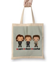 Love Sam Dean Castiel Supernatural Bez Çanta Uzun Saplı