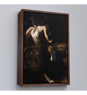 Çerçeveli Caravaggio - Duyuru Tablosu - Annunciation (Kahverengi)