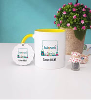 Laborant Kupa Bardak Sarı ve Anahtarlık