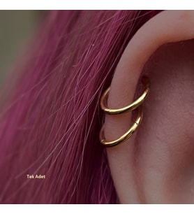 10 mm Gold Cerrahi Çelik Düz Halka Helix Piercing Lob Kıkırdak Rook Daith Conch (Çok Renkli)