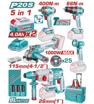 TOTAL AVANTAJ 5 Lİ SET - DARBELİ MATKAP, TAŞLAMA, KIRICI DELİCİ TCKLI20592E