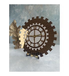 Dekoratif Minimalist Duvar Ve Masa Saati (küçük Boy 30 Cm) Whıte - Gold