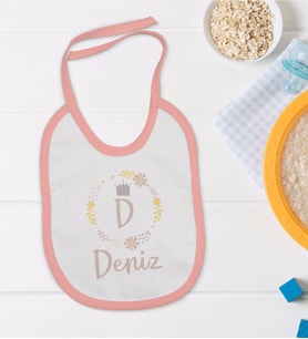 BK Kids Kişiye Özel Pembe Bebek Mama Önlüğü - Model 133