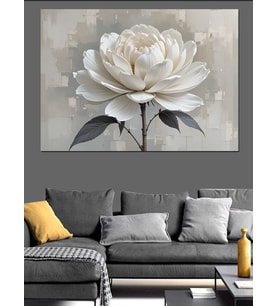 Bronz Lotus Çiçek Figürü Dekoratif Kanvas - Mdf Ahşap Tablo