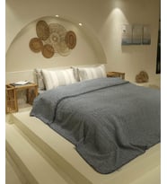 Koza Home Twin Battaniye Soft Pamuklu Tek Kişilik Battaniye Mavi Krem 150 x 200 5015A