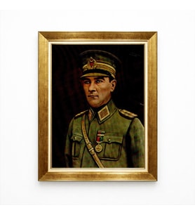Tablore Atatürk Mareşal Üniformalı Tablo Nostaljik Dekoratif Çerçeveli Kanvas