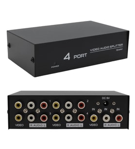 Powermaster AV-104 4 Port Video Audio Splitter Rca Video Dağıtıcı