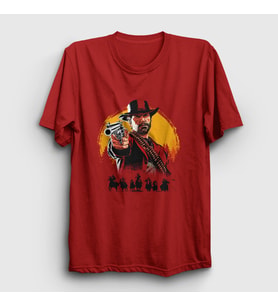 Presmono Unisex Kırmızı Cover Oyun Red Dead Redemption T-Shirt 507570tt