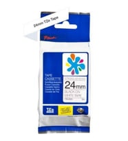 Brother TZE-S251 Muadil Beyaz Lamine Etiket (Beyaz-Siyah)