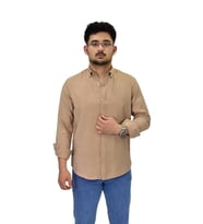 Erkek Spor Silim Fit Uzun Kol Gömlek G5019 BGL-ST04493 (Bej)