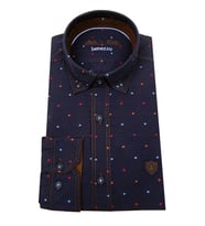 Erkek Slim Fit Puantiyeli Gömlek 59217 (Kahverengi)