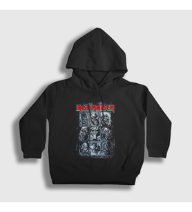 Presmono Unisex Çocuk Siyah Mummy V2 Iron Maiden Kapüşonlu Sweatshirt 408308tt