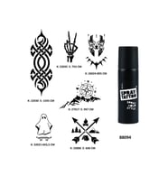 Fantastik Modeller Spray Tattoo Geçici Dövme Seti Dark Siyah Sprey