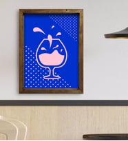 BK Gift Cafe & Bar & Restaurant Konseptli Doğal Masif Ahşap Çerçeveli Tablo 45x65cm-78