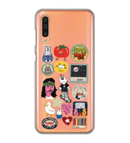 Samsung Galaxy A50 - A30S - A50S Uyumlu Sticker Tasarımlı Şeffaf Telefon Kılıfı
