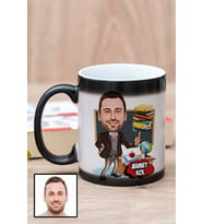Erkek Öğretmene Hediye Karikatürlü Sihirli Kupa Bardak
