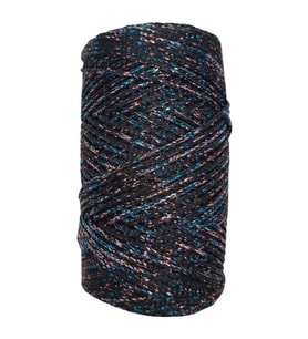 Angel Çanta Aksesuar Renkli Simli Polyester Makrome Siyah Renk 200 gr No:02