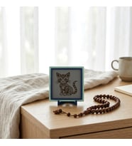 Modern Kedi Figürlü Tasarım Obje, Dekorasyonun Estetik ve Huzurlu İmzası 10x10 cm