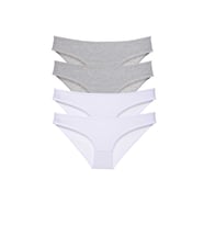 Mulvxbrf Brf02 4 Adet Süper Eko Set Likralı Kadın Slip Külot Gri Beyaz (Mulvix)
