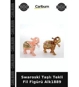 Özel Üretim Dekoratif Hediyelik Kristal Salon Figür Swaroski Taşlı Tekli Fil Figürü Alk1889
