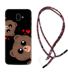 Samsung J6 Plus J7 Prime J7 Pro M20 Kılıf Boyun Asklı Rasta Silikon Love Animals 1780