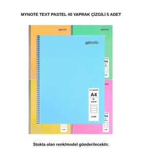 TEXT PASTEL DEFTER A4 40 YAPRAK ÇİZGİLİ 5 ADET