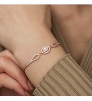 Gümüş Rose Oval Baget Bileklik