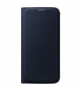 Galaxy S6 ile Uyumlu Flip Wallet (Tekstil) Siyah EF-WG920BBEGWW