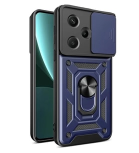 Newface Xiaomi Redmi Note 13 Pro Plus Kılıf Pars Lens Yüzüklü Silikon - Lacivert
