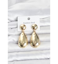 316L Çelik Gold Renk Damla Model Kadın Küpe