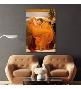Tekli Dikey Kanvas Duvar Tablosu Frederic Leighton Ateşli Haziran