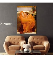 Tekli Dikey Kanvas Duvar Tablosu Frederic Leighton Ateşli Haziran